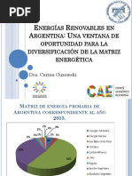 Una Ventana de La Oportunidad para La Diversificación de La Matriz Energetica UNS