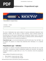 Discrete Mathematics - Propositional Logic