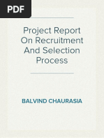 HR Project Report On Recruitment and Selection Process