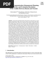 Digital Communication Management Planning, Activities and Evaluation Resolution of The Conflict Between Russia and Ukraine