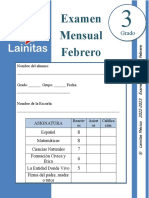 3°? Examen Mensual Febrero (2022-2023)