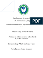 Análisis Del Trabajo Docente y Sistemático de La Practica Educativa