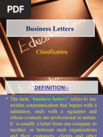 Business Letters: Classification