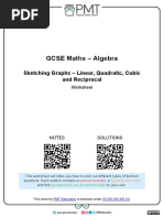 D. Sketching Graphs - Linear, Quadratic, Cubic and Reciprocal