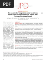 Risk Assessment of Interproximal Contact Loss Between Implant-Supported Fixed Prostheses and Adjacent Teeth A Retrospective Radiographic Study