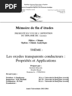 Les Oxydes Transparents Conducteurs: Propriétés Et Applications