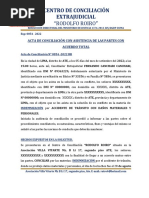 Modelo de Acta de Conciliación Extrajudicial Por La Materia Indemnización Por Daños Personales