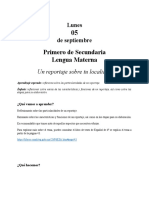 Secundaria Primero Lunes 05 de Septiembre L Materna