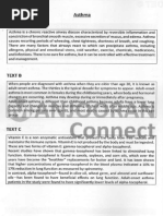 Asthma Reading Task Text A and B Oet Reading Notes