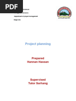 Project Planning, Hannan Hasan