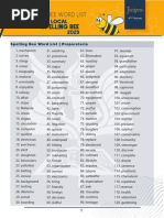 Lista Palabras Spelling Bee Preparatoria