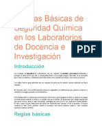 Normas Básicas de Seguridad Química en Los Laboratorios de Docencia e Investigación