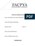 Ensayo Sobre La Historia, Teoría y Evolución Administrativa 2129109 1H