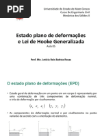 Estado Plano de Deformações e Lei de Hooke Generalizada