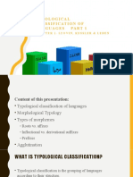 Typological Classification of Languages. Part 1.