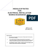 Schedule of Rates 2022 - Electrical Installation in Sarawak