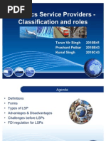 Logistics Service Providers - Classification and Roles 