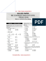 Solved Paper SSC Combined Graduate Level Prelim Exam Held On 16.05.2010 First Sitting