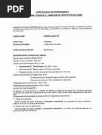 Certificado de Operatividad Alarma Luminosa y Sonora