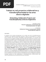 Trabajo en Red, Proyectos Colaborativos y Transdisciplinariedad en Las Artes Electro-Digitales