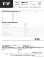 Test Certificate: D & H Secheron Electrodes Pvt. LTD