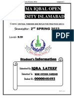 8611 Assignment (2) Iqra Lateef 0000046493