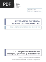 Presentación Tema I - Textos Del Siglo de Oro