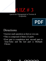 QUIZ # 3 Operations Management