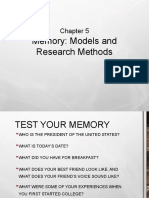 Memory Models and Research Methods U