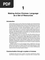 Making Active Choices: Language As A Set of Resources