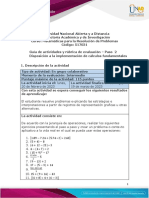 Guía de Actividades y Rúbrica de Evaluación - Unidad 1 - Paso 2 - Disposición A La Implementación de Cálculos Fundamentales