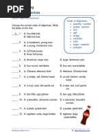 Grade 4 Ordering Adjectives A