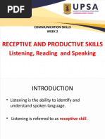 WEEK 1 B Receptive-Productive Skills