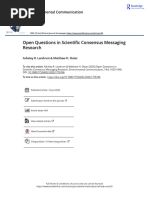 Open Questions in Scientific Consensus Messaging Research