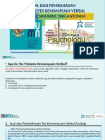 Soal Dan Pembahasan Psikotes Kemampuan Verbal Sinonim - Antonim