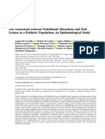 Research Article The Association Between Nutritional Alterations and Oral Lesions in A Pediatric Population: An Epidemiological Study