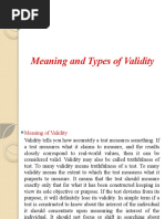 Meaning and Types of Validity