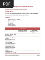 Management Review Record