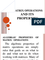 3.1 Algebraic Properties of Matrix Operations