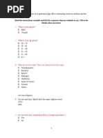 Questionnaire Generation Gap