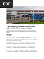 Nigerian University Hospital Imposes N1,000 Daily Electricity Bill On Admitted Patients