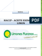 Manual HACCP - Aceite Esencial de Limon