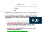 B1 Preliminary Writing Assessment Rubric