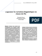 Francoise FAVART Legitimer La Variation Linguistique en Classe de Fle