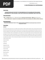 AN INVESTIGATION INTO THE EFFECT OF POOR PARENTING ON THE CHILDREN AND THEIR ACADEMIC PERFORMANCE OF THEIR CHILDREN - A CASE STUDY IN EGOR LOCAL GOVERNMENT AREA OF EDO STATE - ProjectClue