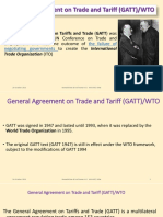 General Agreement On Trade and Tariff (GATT) /WTO