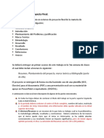 Lineamientos de Documento de Proyecto Final