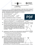 EBAU2022 216-FÍSICA Examen y Criterios