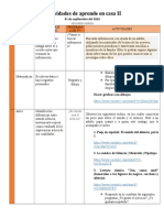 Actividades de Aprende en Casa II Septiembre