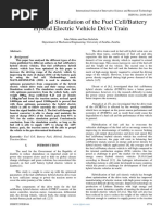 Modelling and Simulation of The Fuel CellBattery Hybrid Electric Vehicle Drive Train